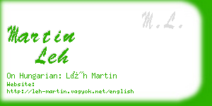 martin leh business card